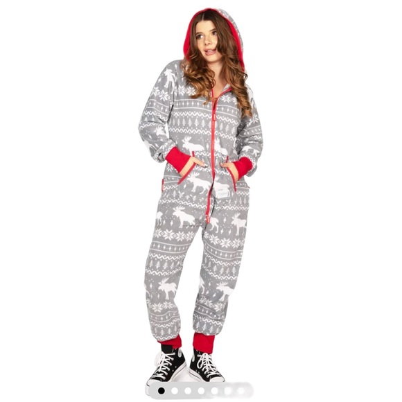 Tipsy Elves Other - Tipsy Elves Women’s Grey Moose Jumpsuit size Small
